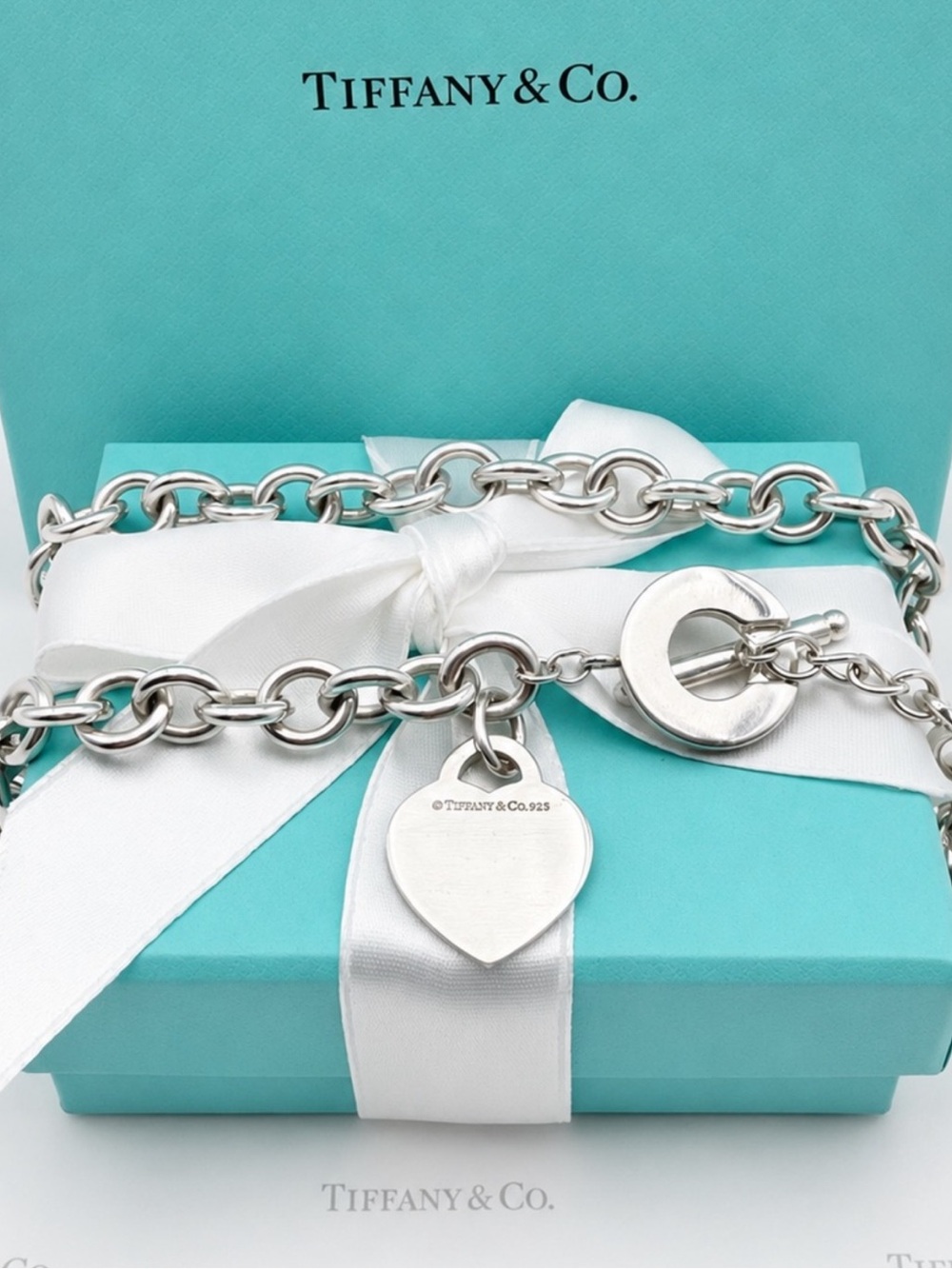 Tiffany & Co. 17.75” Return to Tiffany Heart Tag Toggle Necklace Sterling Silver - Picture 7 of 12